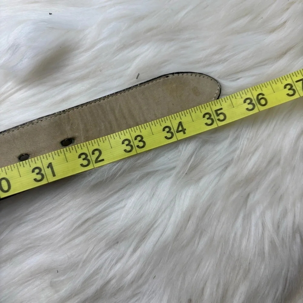 Coach Kids Black Leather Belt with Gold Buckle